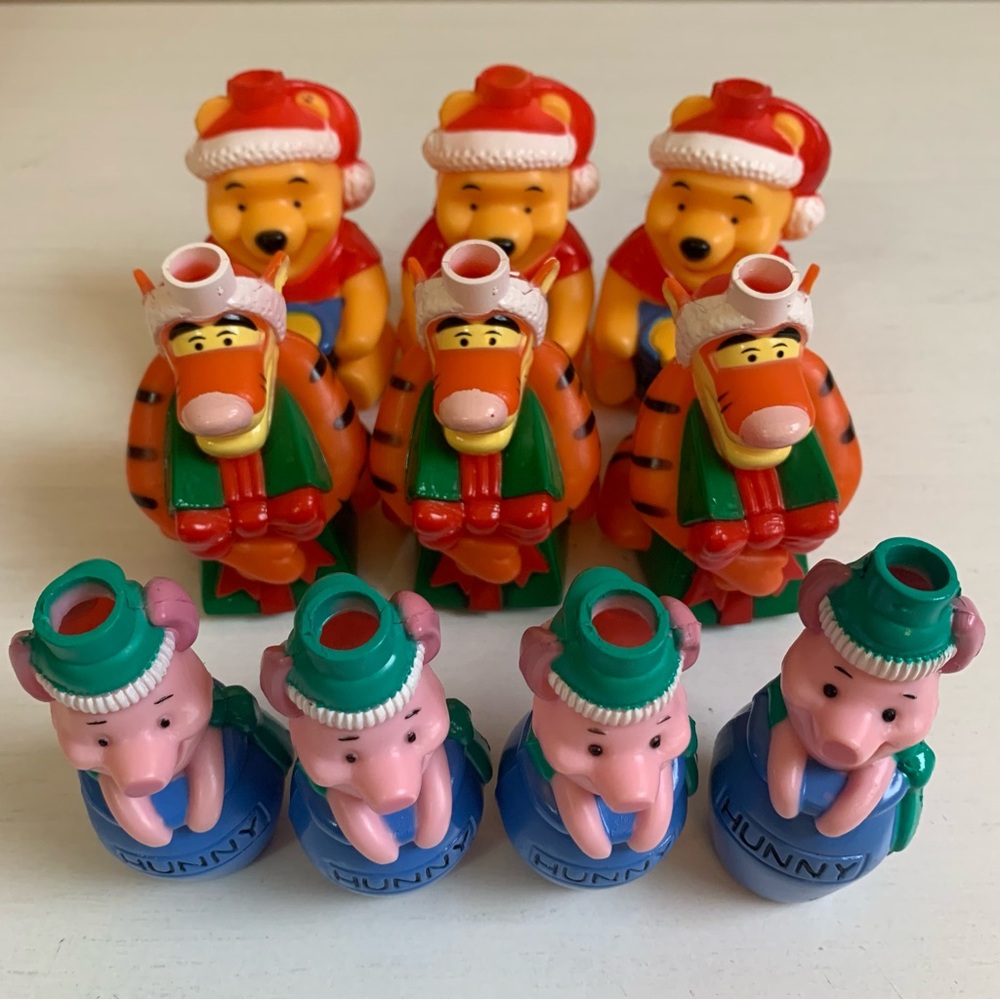 Vintage Disney Winnie The Pooh Christmas String Lights Covers Lot of 10